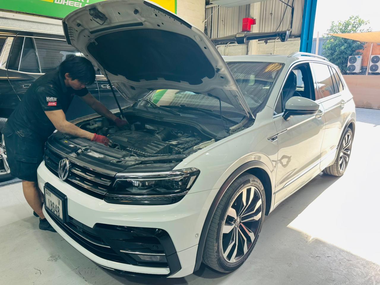 VW car being serviced at EBC Express Dubai