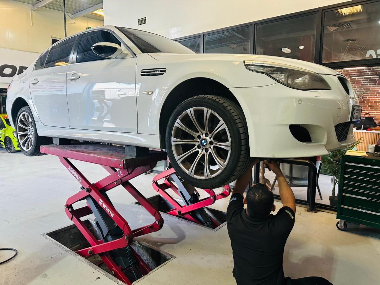 BMW being serviced at EBC Express in Dubai