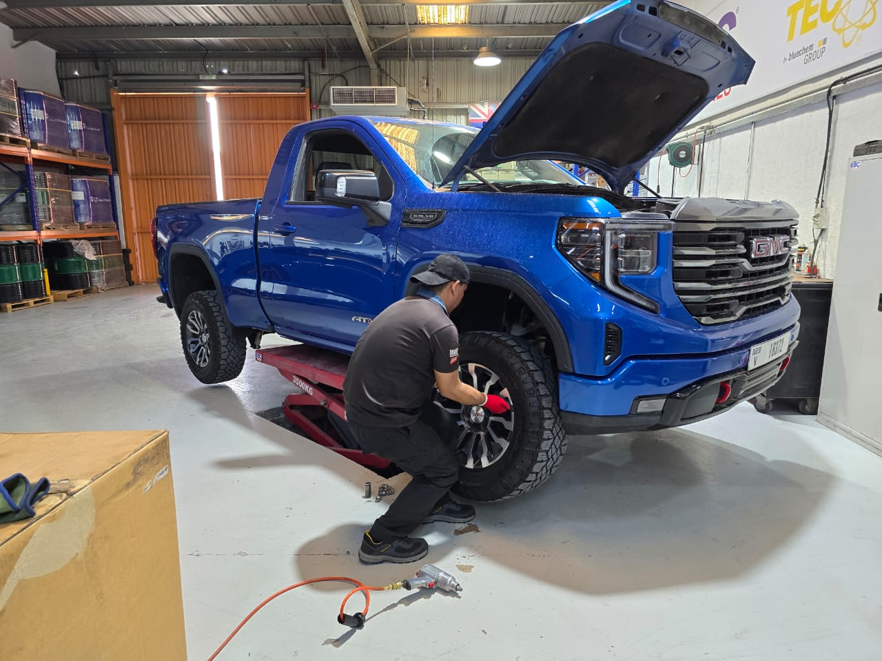 GMC being worked on at EBC Express Dubai